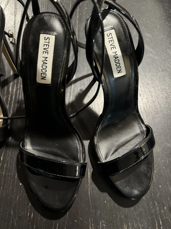 Lote de 2 Tacones con Correa Talla 7.5 Mujer Negro Steve Madden Más de 4 Pulgadas Foto 3 de 4