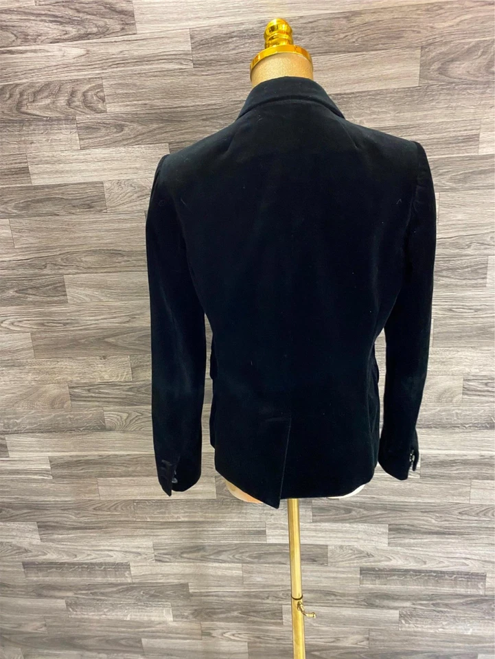 J. Blazer Traje Chaqueta Para Mujer CREW Escolar Botón Frontal Terciopelo Negro Talla 6 Foto 3 de 4