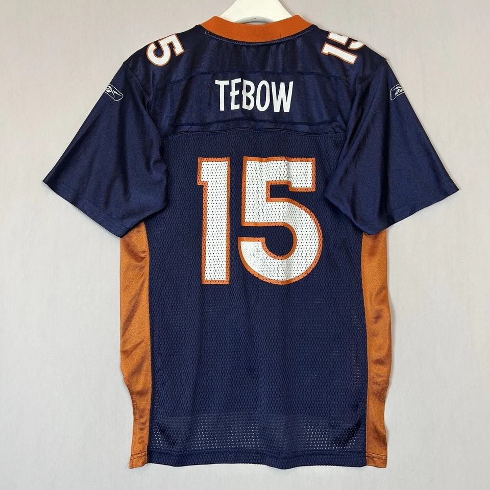 Camiseta De Colección Denver Broncos Tim Tebow NFL Reebok Niños Grande 14/16 Azul Naranja Foto 2 de 4