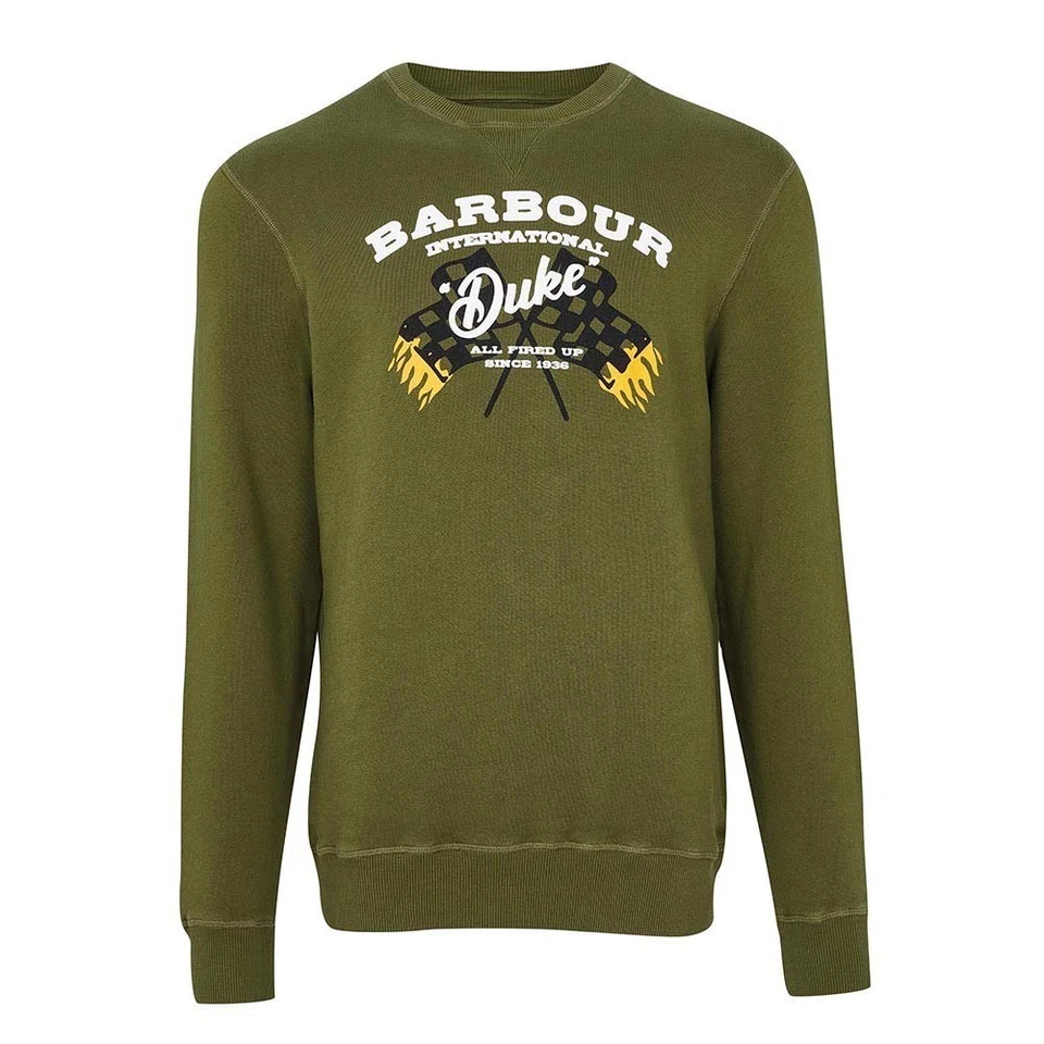 Sweat À Capuche Barbour International Famous Duke Vert Vintage - Photo 1/4