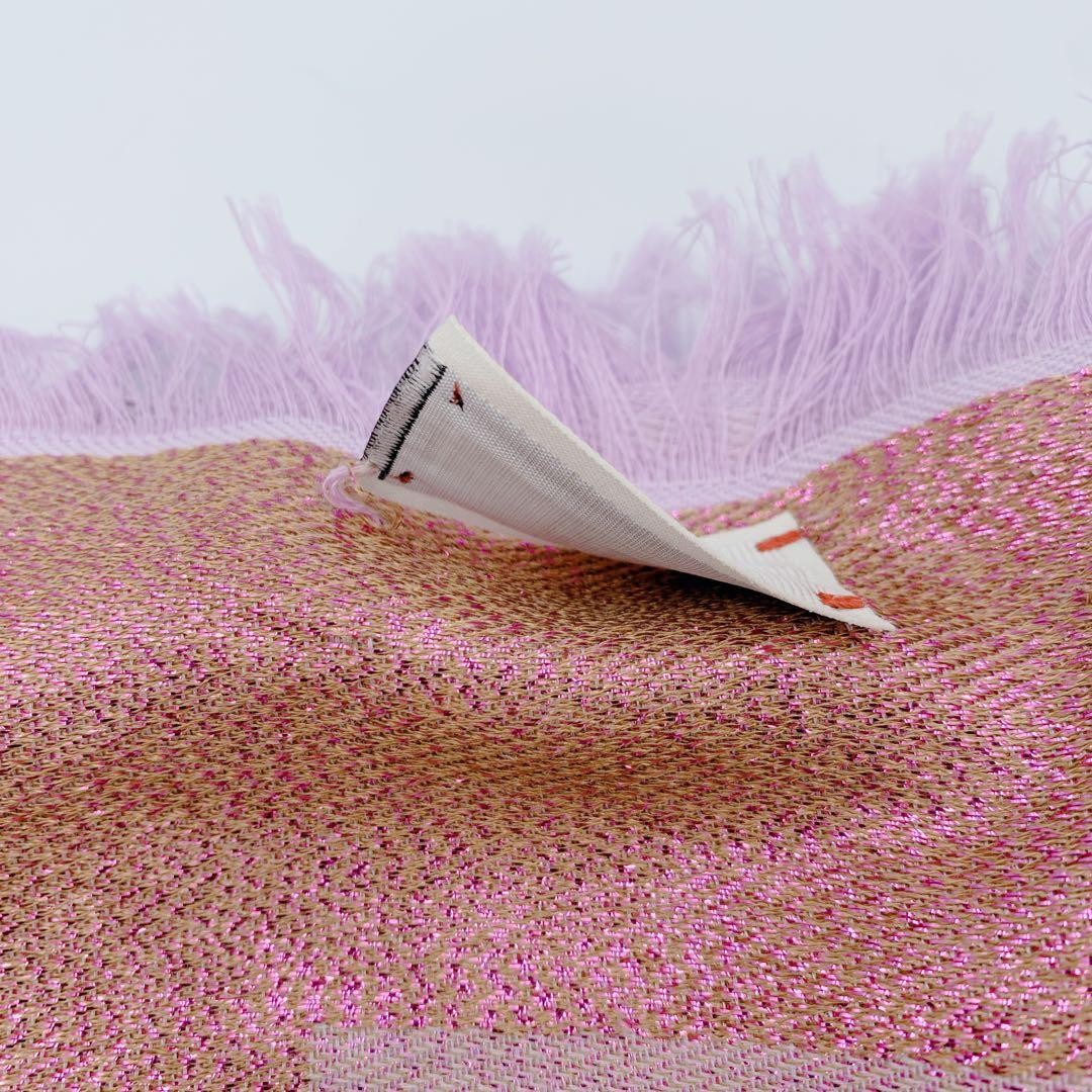 Auth GUCCI GG Logo Pattern Reversible Stole Wool Silk Pink Purple from japan thumbnail 5