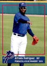 2018 Pensacola Blue Wahoos Grandstand #26 Alfredo Rodriguez Havana Cuba Card