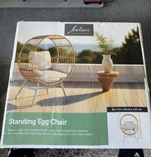Belavi Standing Egg Chair With Cushions And Fold Down Side Table! Discounted!