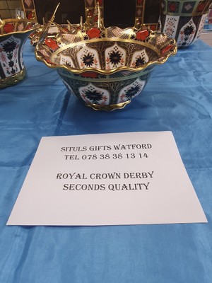 Royal Crown Derby: Old Imari Solid Gold Band 2nd Quality PRINCESS BOWL Seconds