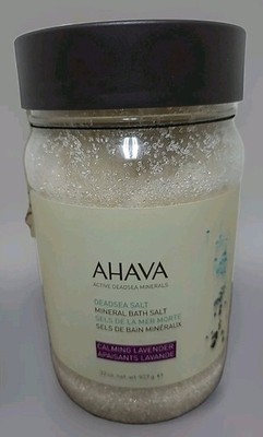 AHAVA Mineral Bath Salts Calming Lavendar Scent Dead Sea Salt 32 oz NEW & SEALED