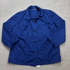 French Jacket Adult Medium Blue VTG Canvas Work Wear Military Utility Chore Men