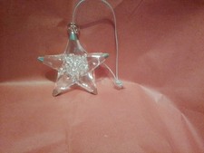 Beautifully Crafted Small Glass Star Ornament W/Gold Accents 2"X2"