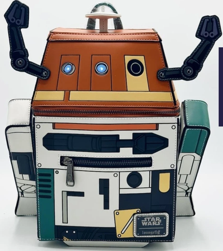 Mini mochila Loungefly Star Wars Chopper (C1-10P) con figura iluminada LE NUEVA CON ETIQUETAS/NUEVO EN PAQUETE Foto 3 de 4