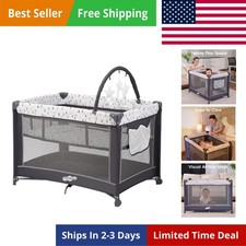 Pack and Play with Bassinet, Portable Playard for Baby