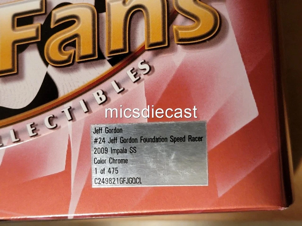 VHTF 2009 Jeff Gordon #24 RFO Speed Racer Color Chrome 1:24 COT 475 Hendrick NIB - Image 3 of 4