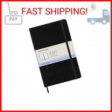 Moleskine Art Sketchbook, Hard Cover, Large 5" x 8.25" Plain/Blank, Black, 104