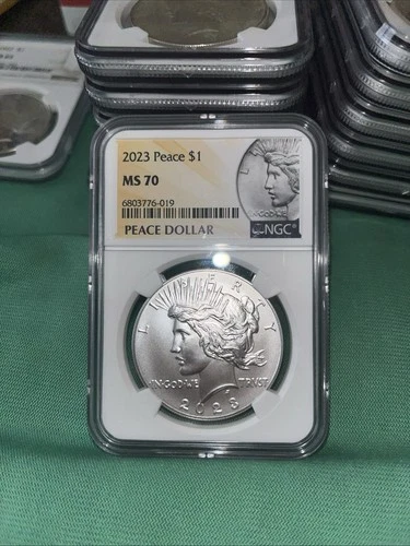 2023 P Peace Silver Dollar $1 Uncirculated Coin NGC MS70 OGP Box & COA Included