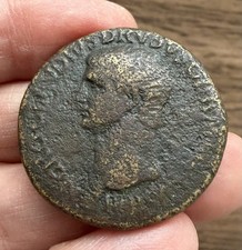 ROMAN. NERO CLAUDIUS DRUSUS (FATHER OF THE EMPEROR CLAUDIUS). BRASS SESTERTIUS.