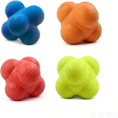 Reaction Balls 4 Pack, 2.2-2.8 Inch - Hand-Eye Coordination Trainer, Reflex & Ag