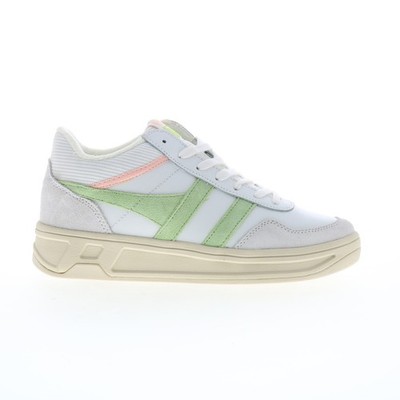 Gola Swerve CLB519 Womens Gray Leather Lace Up Lifestyle Sneakers Shoes