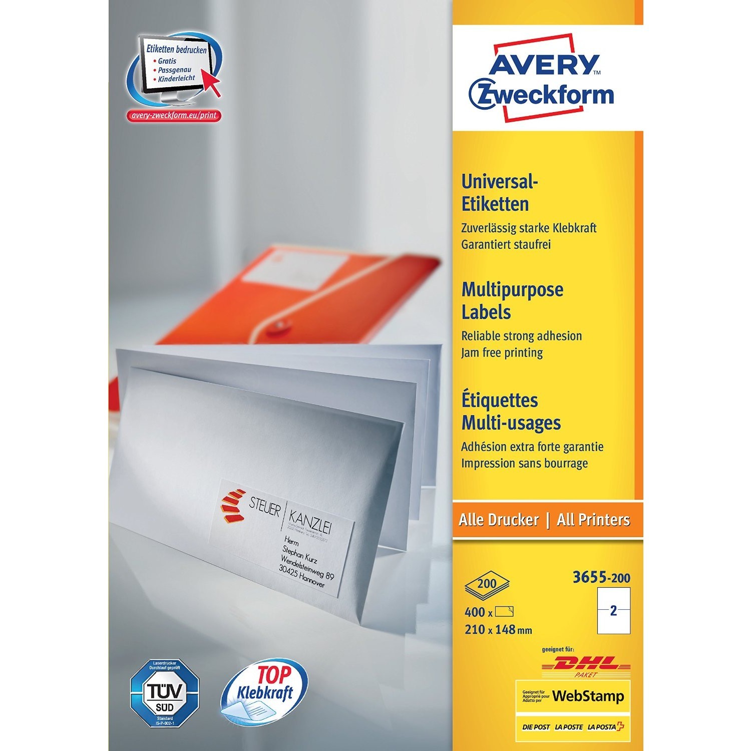 Etiquettes multi-usages AVERY ZWECKFORM grand format pour résoudre vos problèmes d'envois colis