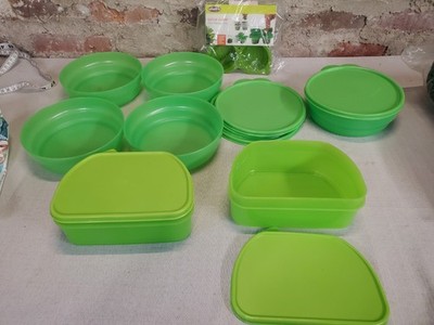 Tupperware Green Food Storage Containers Set Spice Cube Herb Freezer Tray