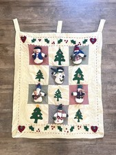 Christmas Quilt Wall Decor w 3D Snowmen 28x34