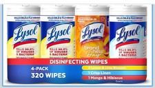 Lysol Disinfecting Wipes Multi-surface Cleaning Wipes, 80 Count, 4pk