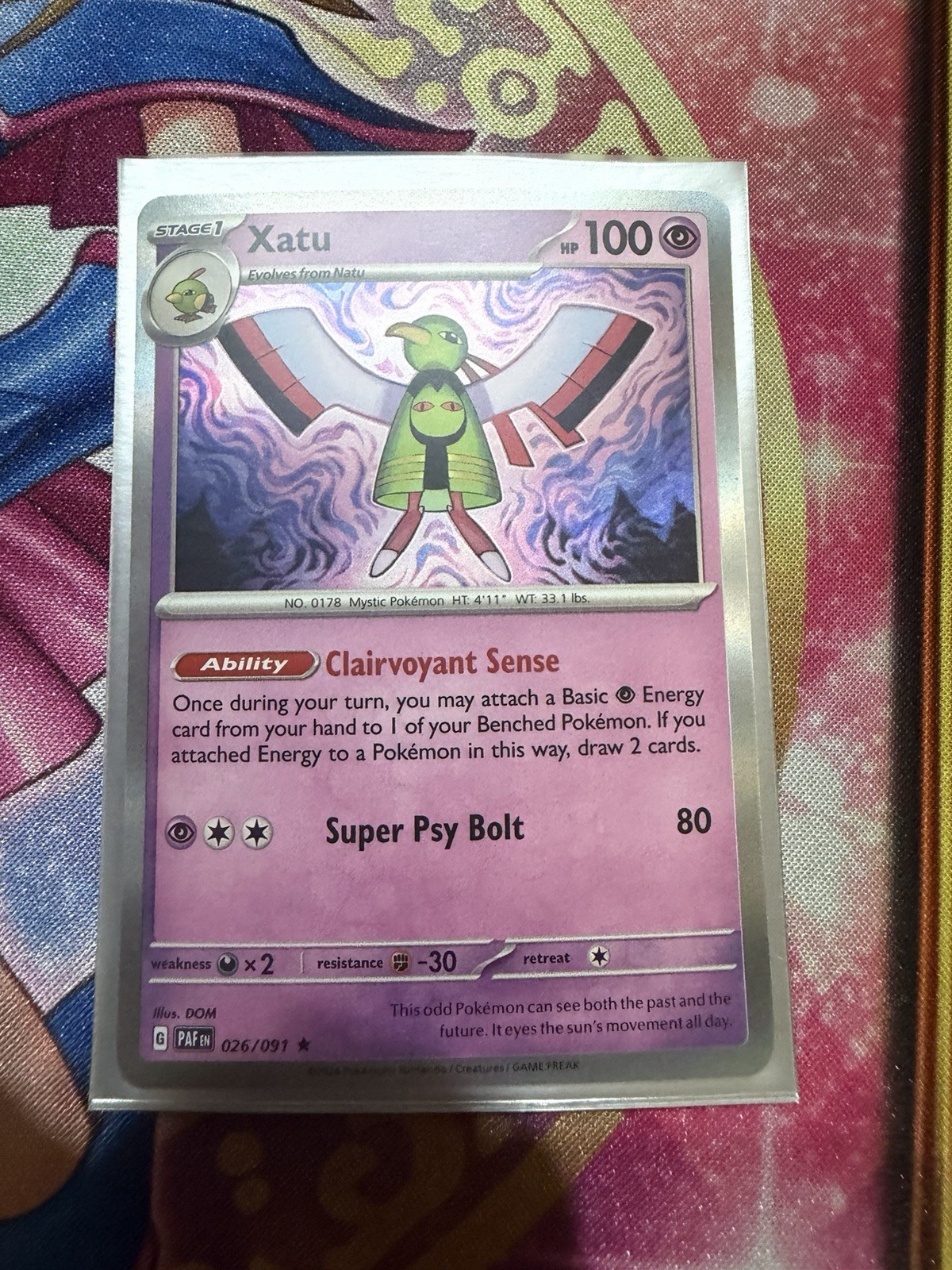 Xatu - 26/91 - Holo Rare - Pokemon Paldean Fates - LP