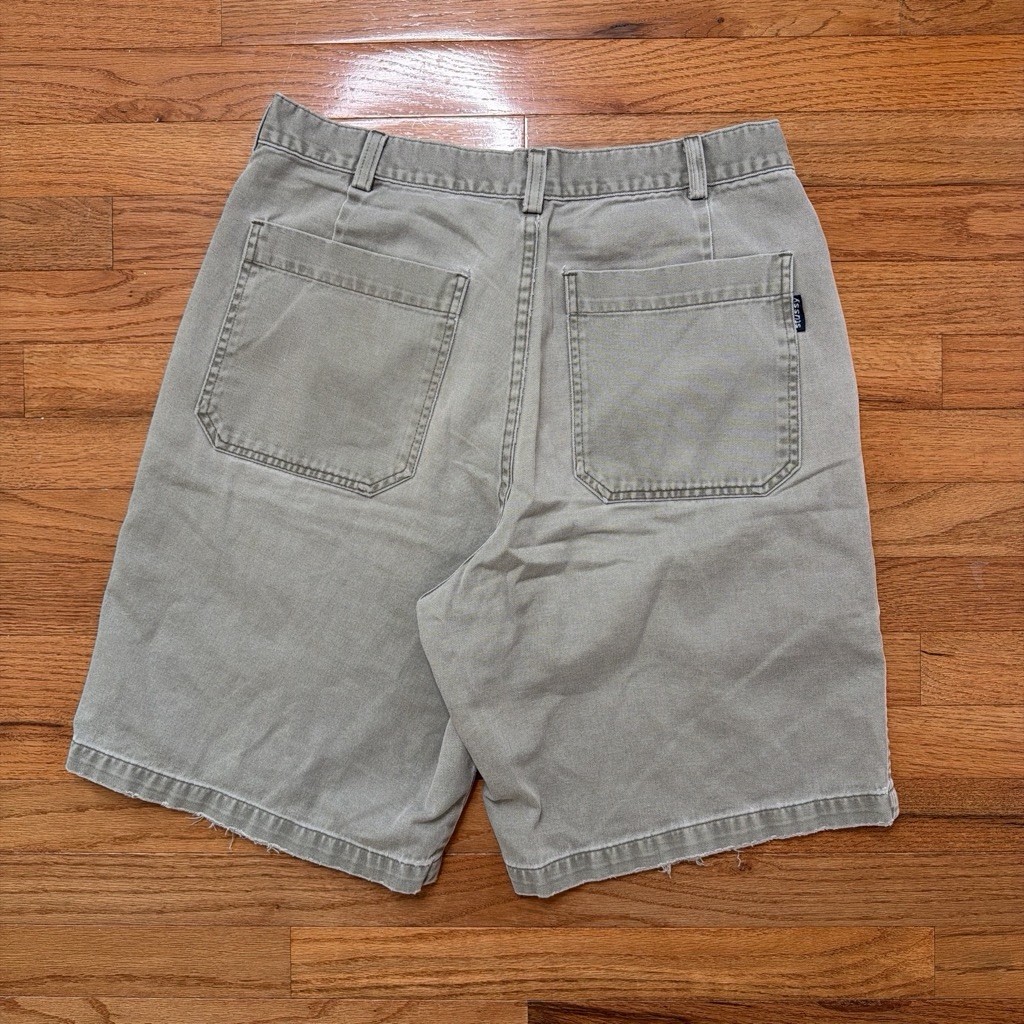 Vintage 90s Stussy Made In USA Green Baggy Jorts Size 32 | eBay
