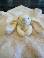 Barefoot Dreams Cozy Chic Bunny Plush Heart Lovey Security Blanket Pink  White