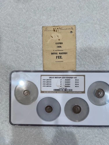 Great Britain Maundy silver 4 coin set, 1939, King George VI. NGC graded