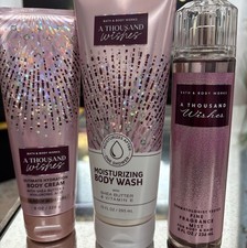 Bath  Body Works A Thousand Wishes Body Cream, Body Wash  Mist Set New