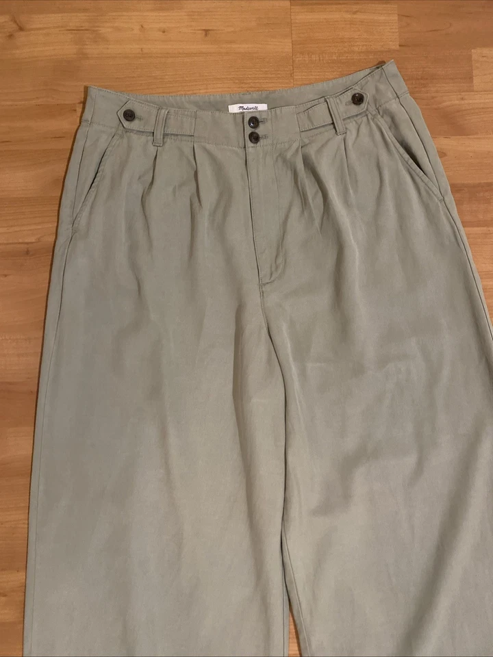 Madewell The Harlow Wide-Leg Pant Drapey Twill Women's 12T Casual Light Green - Image 2 of 4