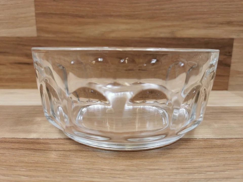  Vintage Arcoroc Medium Glass Thumb Print 6.75" Trifle/ Fruit / Salad Bowl  - Image 4 of 4