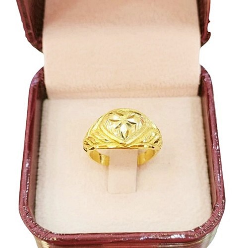 Gold yellow Ring 23k 965 Thai Baht Stunning handcrafted jewelry Auth 1.9g Sz.5-8