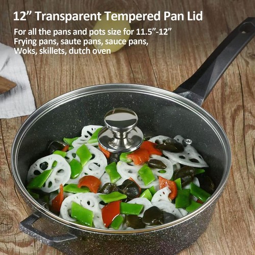 11" 12" Glass Lid for Frying Pan Skillets Tempered Replacement Cover Stainless - 第 10/20 張圖片