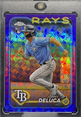 /250 JONNY DELUCA 2024 Topps Chrome RC Rookie PURPLE LOGOFRACTOR #163 Rays