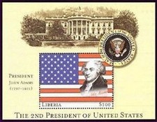 Liberia 2001 - 2nd President Of The US - John Adams - S/S MNH