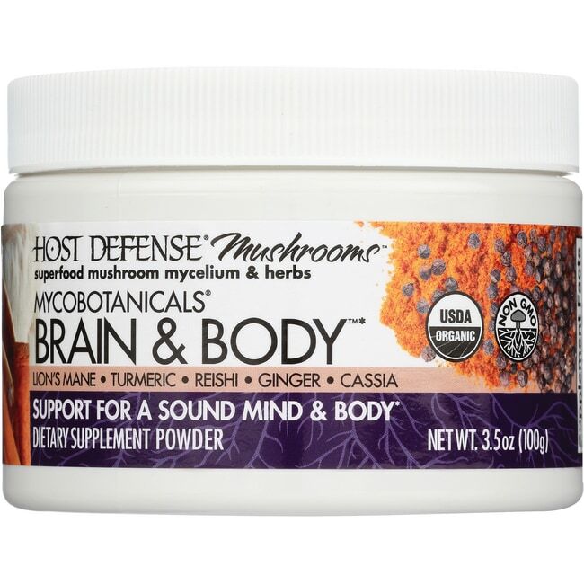 Host Defense Mushrooms Mycobotanicals Brain - Body 3,5 унции Pwdr