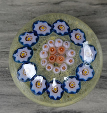 Vasart Ysart Bros Vasart Scotland Art Glass Large Millefiori Paperweight
