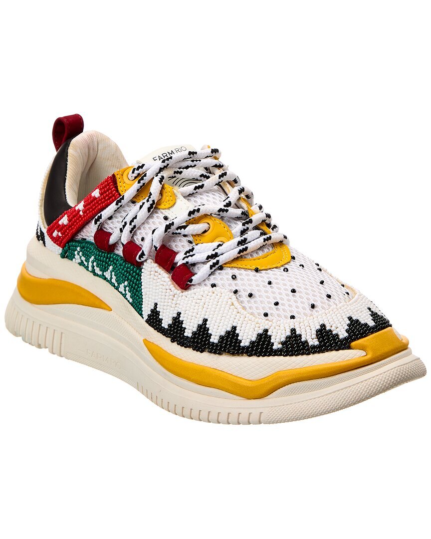 Кроссовки на платформе Farm Rio, расшитые бисером, женские белые 8