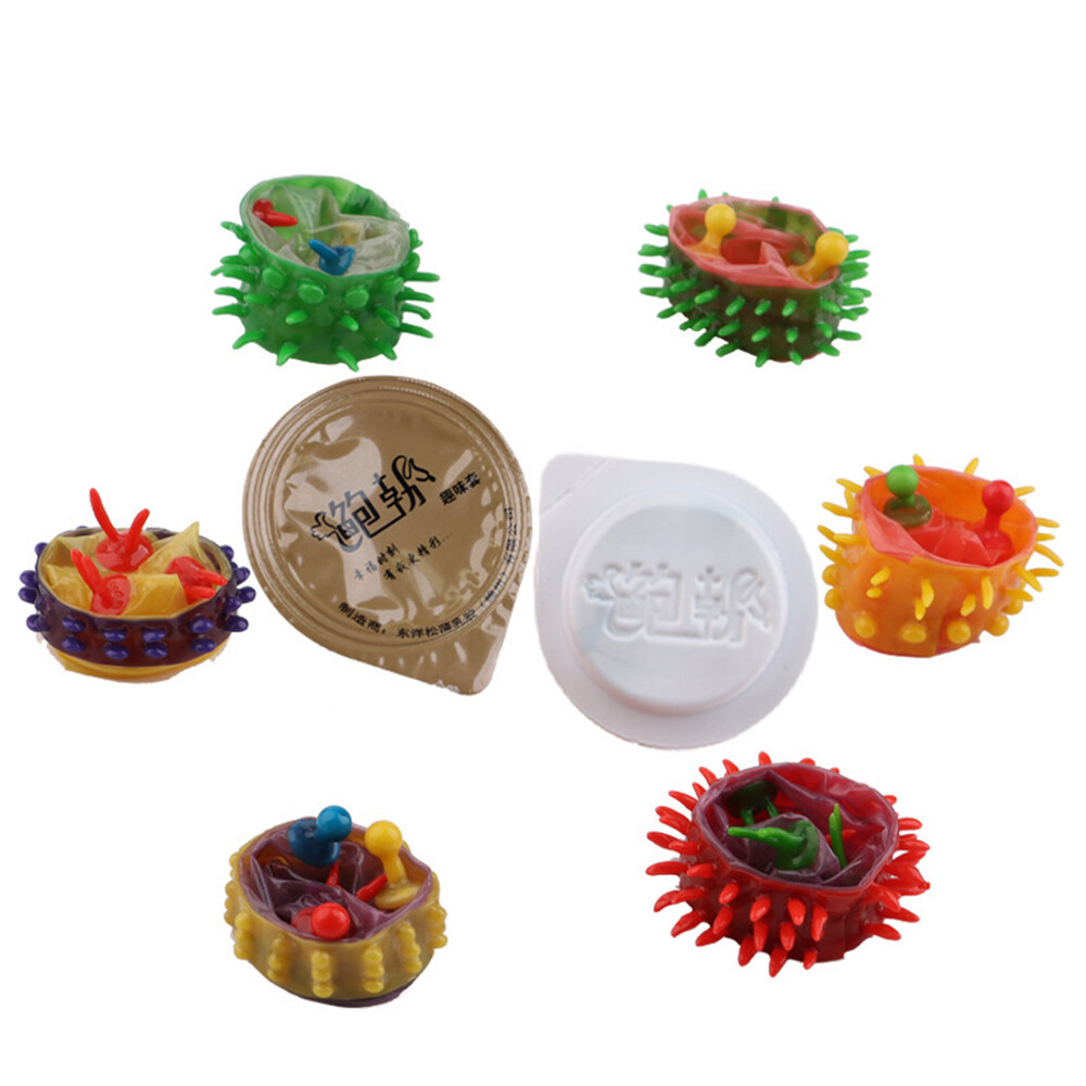 Sensitive Orgasm Latex-Kondome Für Männer Gepunktete Massage Bunte Gerippte  §