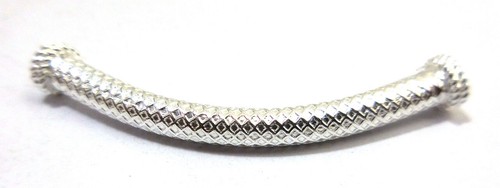 14 PCS 30X3MM SOLID COPPER BALI TUBE BEAD STERLING SILVER PLATED 705 FUL-585 - Picture 1 of 3