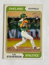 2023 TOPPS HERITAGE CAL STEVENSON #176 ROOKIE OAKLAND ATHLETICS BASEBALL CARD