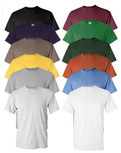CAMISETAS DE TODOS LOS DÍAS Para hombres Camiseta de Algodón Pesado Paquete de 12 Colores Mezclados Surtidos Pequeños - 5XL - Imagen 13 de 22