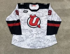 Utica Comets Game Issued Throwback 2023 Devils Camo Military CCM Jersey 56 Holtz