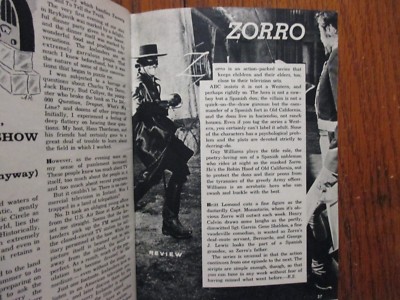 1/04/1958 TV Guide Mag(ZORRO/GUY WILLIAMS/TONI GERRY/SHEREE NORTH/CAROL CHANNING