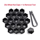 Set of 20 Universal 19mm Black Car Wheel Hub Lug Nut Cap Cover Bolt Protector US