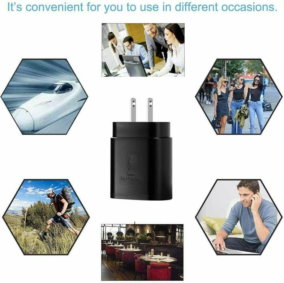 2 Pack For iPhone Galaxy S20 S21Plus Ultra Fast Charger PD Power Adapter Type-C - Image 3 of 4