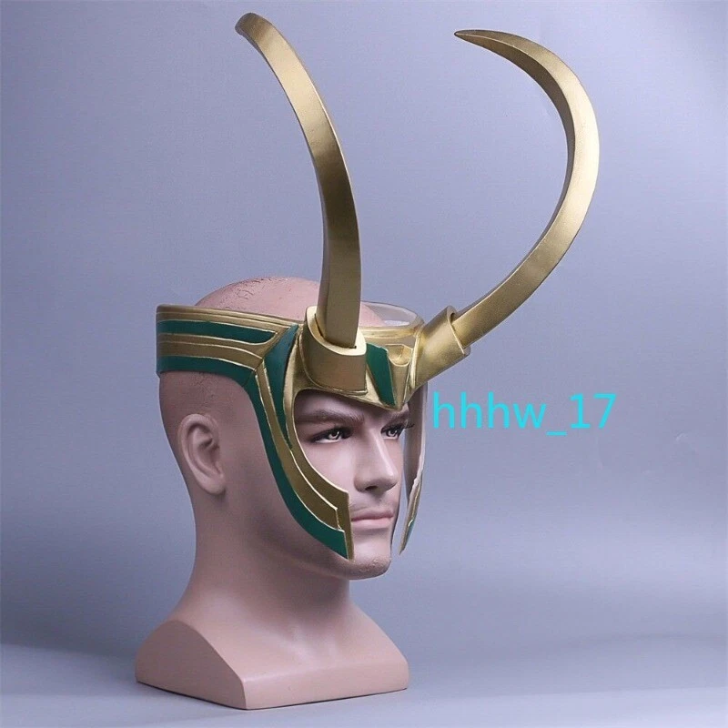 2017 Movie Thor 3 Ragnarok Loki Laufeyson PVC Cosplay Mask Helmet Halloween Prop - Image 3 of 4