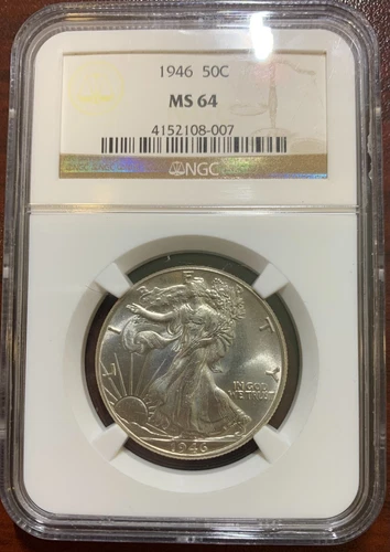 1946 Silver Walking Liberty Half Dollar, NGC MS 64