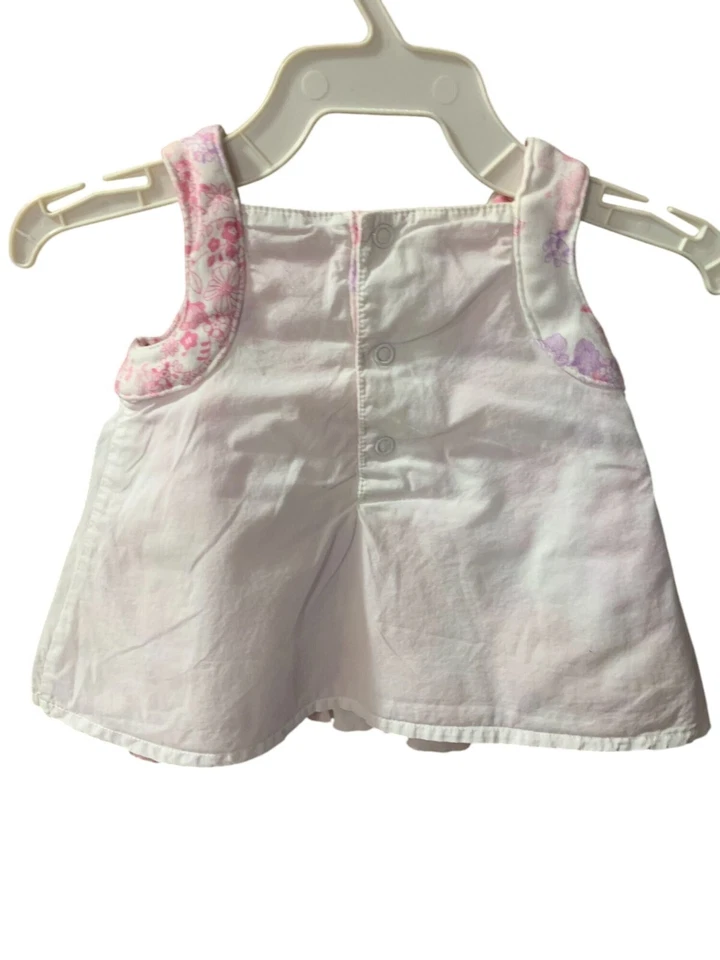 Koala Bebé Niñas Infante Bebé Talla 0 3 Meses Blanco Algodón Superpuesto Vestido Rosa Emb Foto 2 de 4