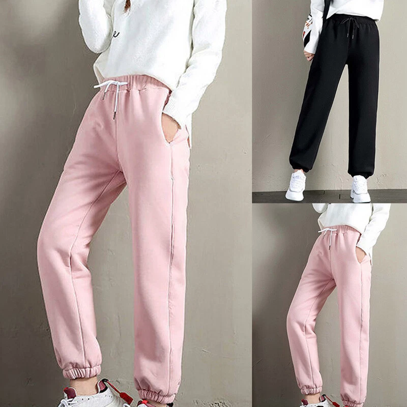 Women Winter Sweatpants High Waist Velvet Casual Pants Loose Thick Warm  Trousers