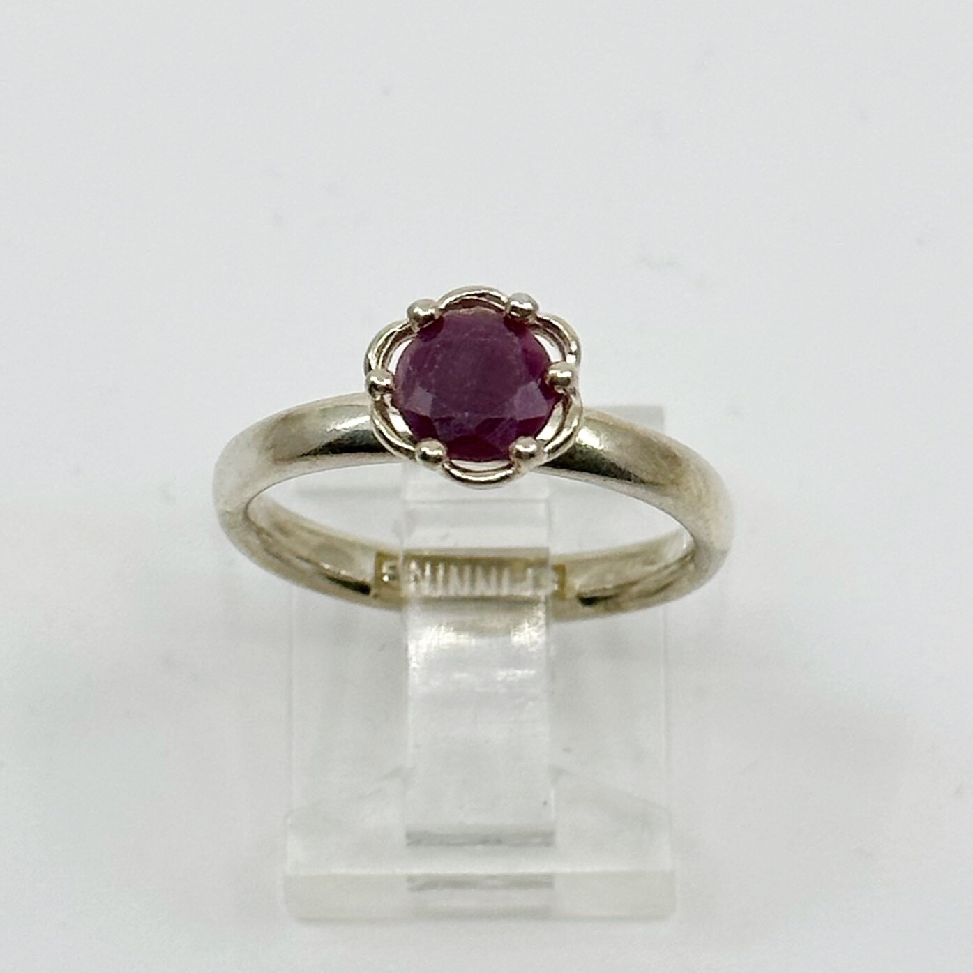 Sterling silver July ruby Ring - GM100 - image 1